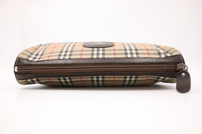 Burberry Clutch in Brown Check Canvas