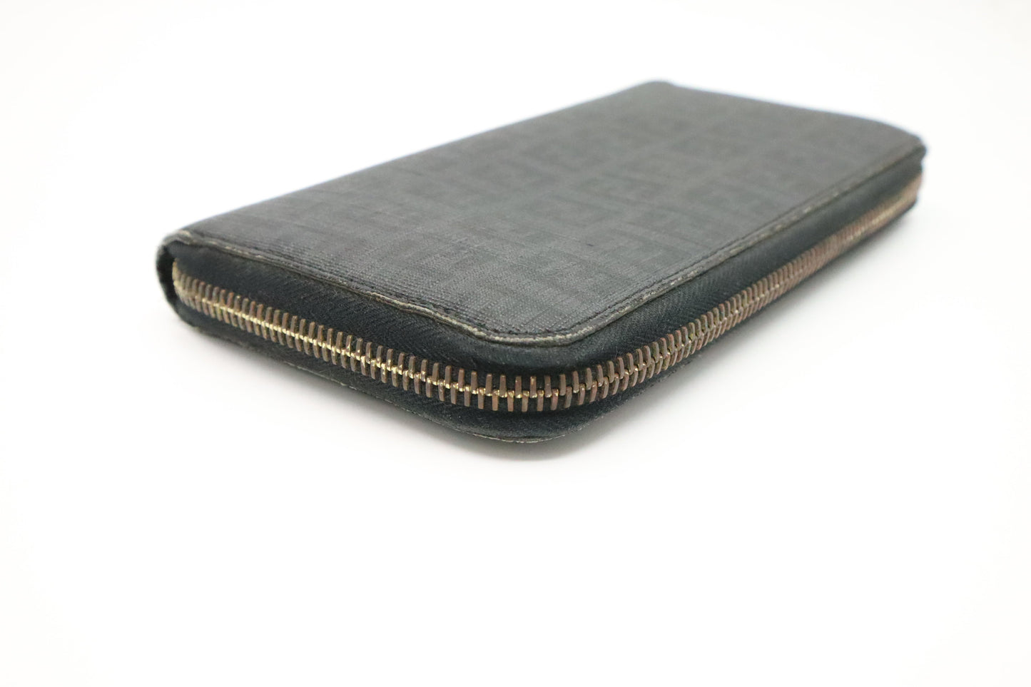 Fendi Long Zippy Wallet in Black Zucca Coated Canvas