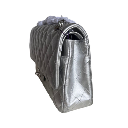 Chanel Classic Flap 2010 Silver Lambskin Leather