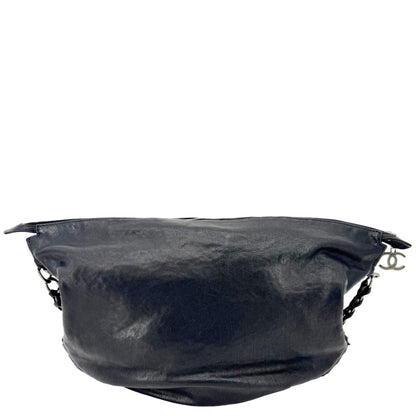 CHANEL Modern Chain Calfskin Leather Hobo Bag Black