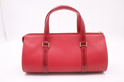 Burberry Round Handbag in Red Leather