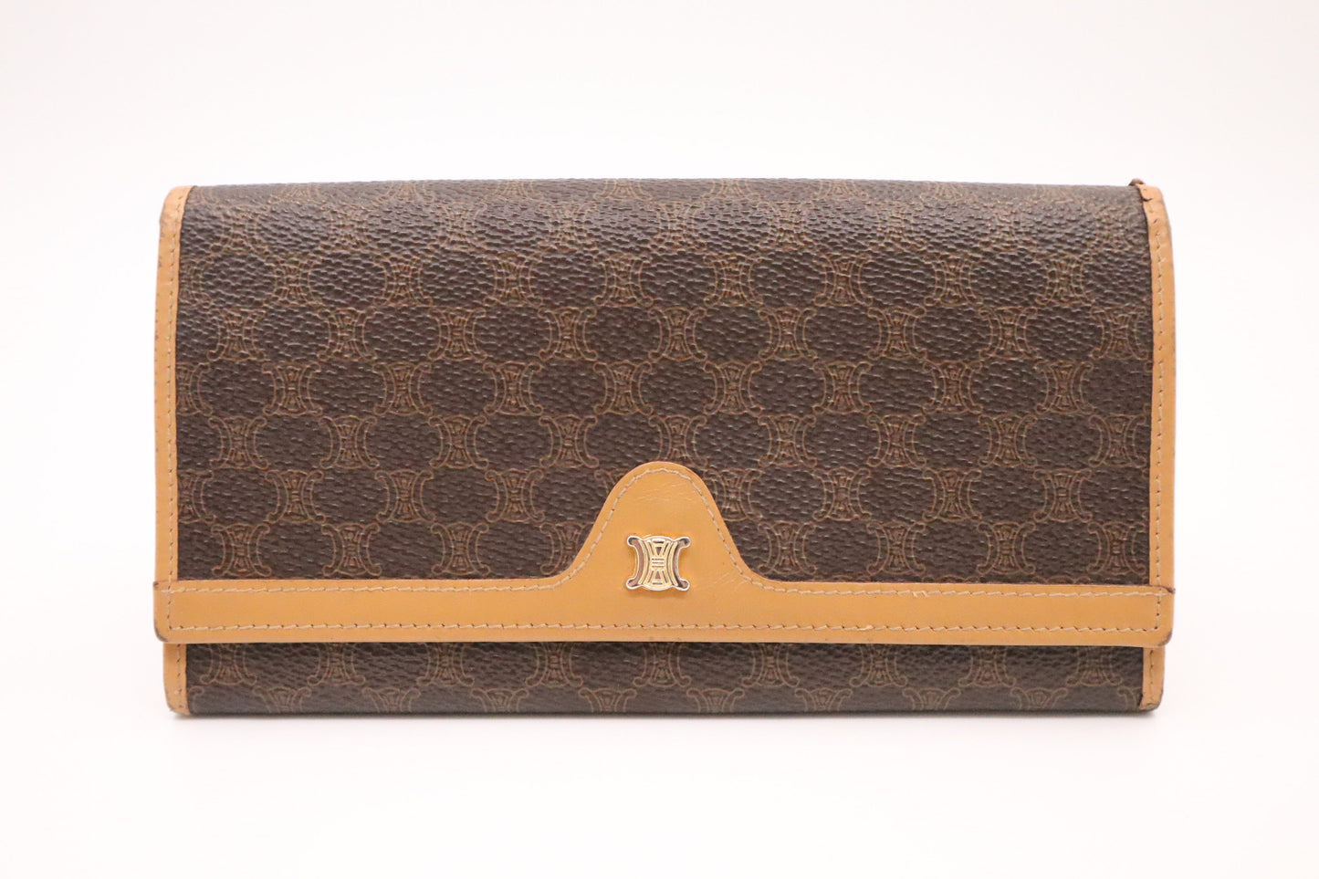 Celine Long Wallet in Brown Macadam Canvas