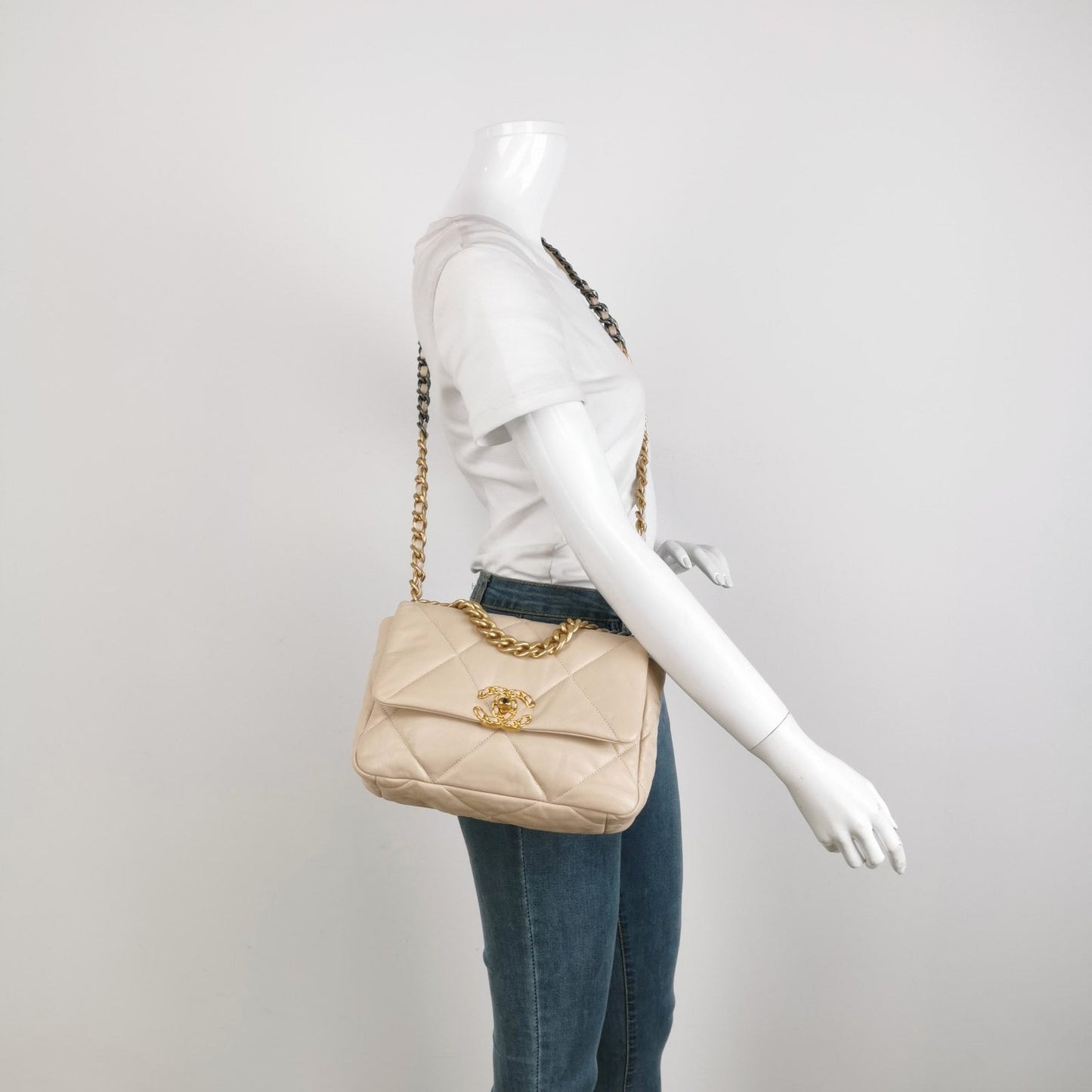 Chanel 19 Bag Small Beige Crossbody Bag