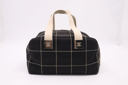 Chanel Chocolate Bar Handbag in Black Canvas