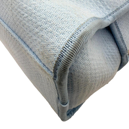 CHANEL Deauville Small Canvas Bowling Tote Bag Light Blue
