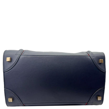 CELINE Luggage Leather Satchel Bag Blue