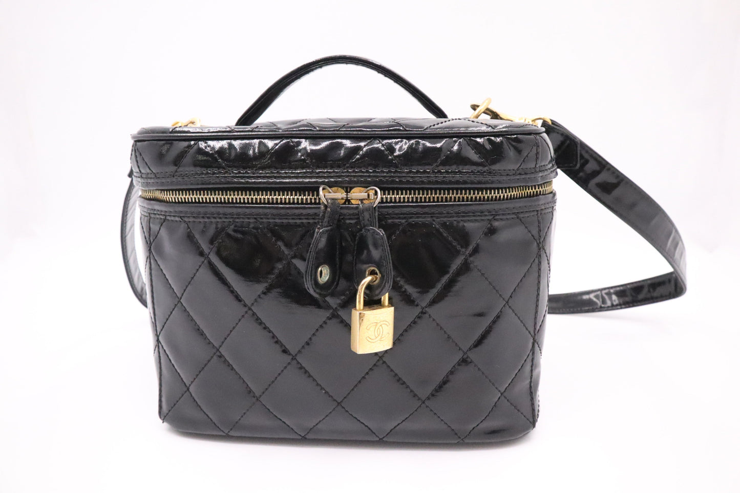 Chanel Vanity in Black Patent Leather