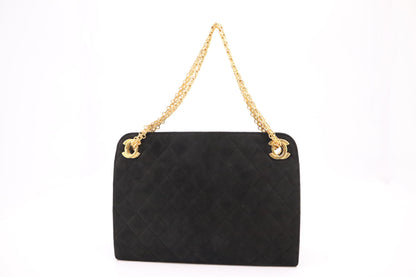 Chanel Shoulder Bag in Black Suede