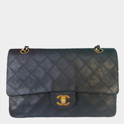 Chanel Classic Flap Vintage Black Leather with 24k Gold Hardware