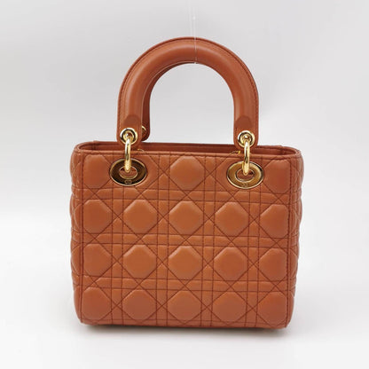 Lady Dior Small My Abcdior Orange Lambskin Cannage Leather
