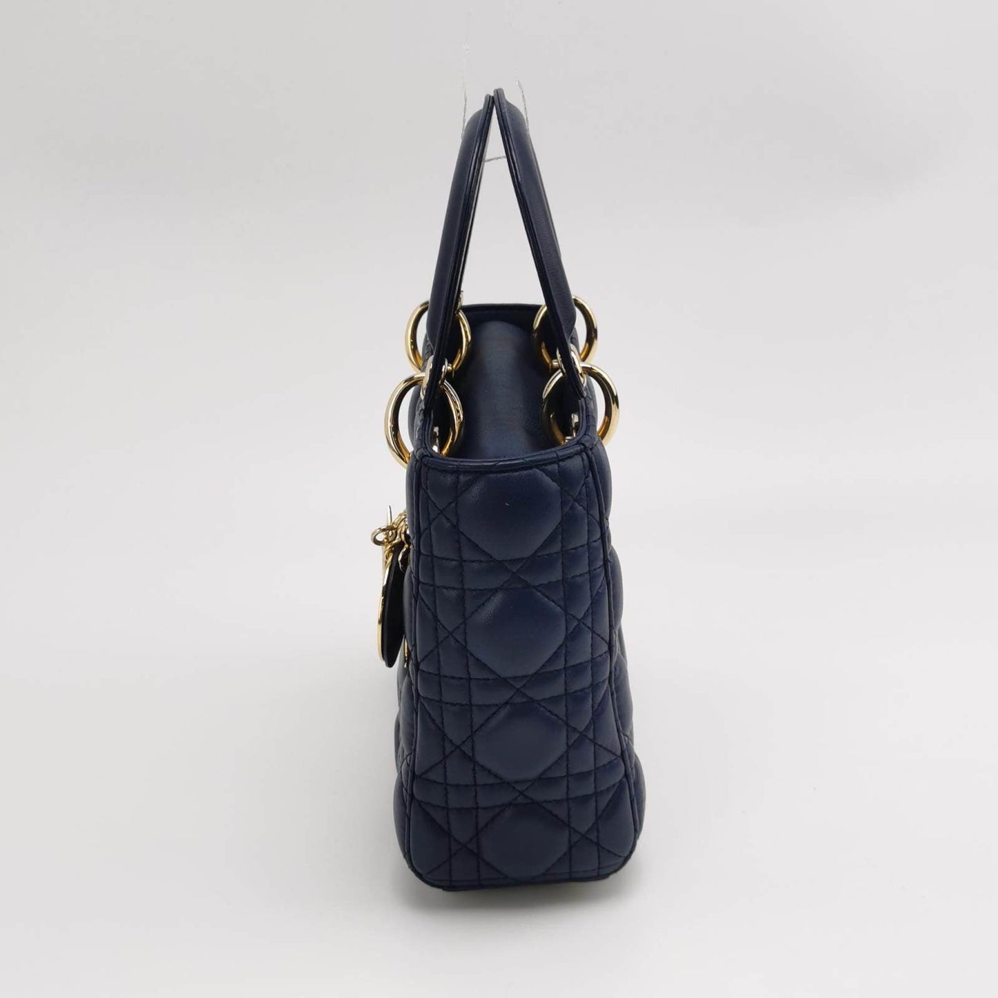 Lady Dior Small My Abcdior Navy Lambskin Cannage Leather
