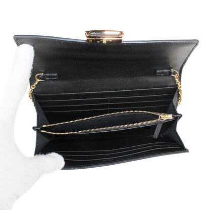 Fendi Continental Wallet on Chain in Black Leather