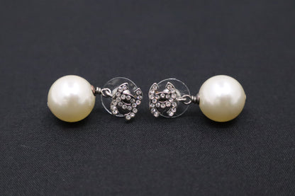 Chanel Rhinestone Pearl Earrings