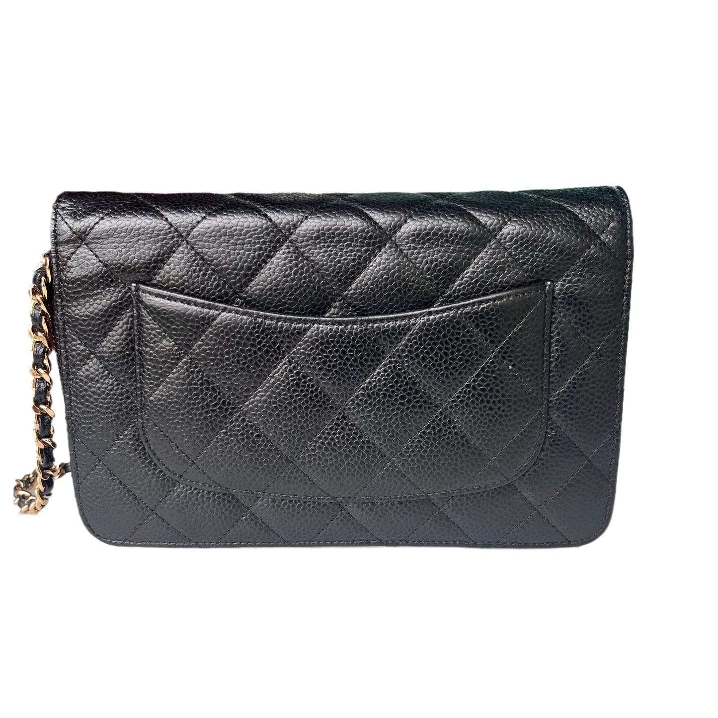 Chanel Wallet on Chain WOC Black Caviar Leather with Gold hardware
