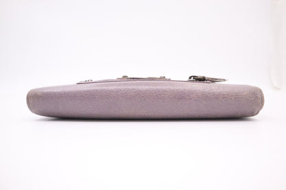 Balenciaga Le Cagole Zip Around Wallet in Purple Leather