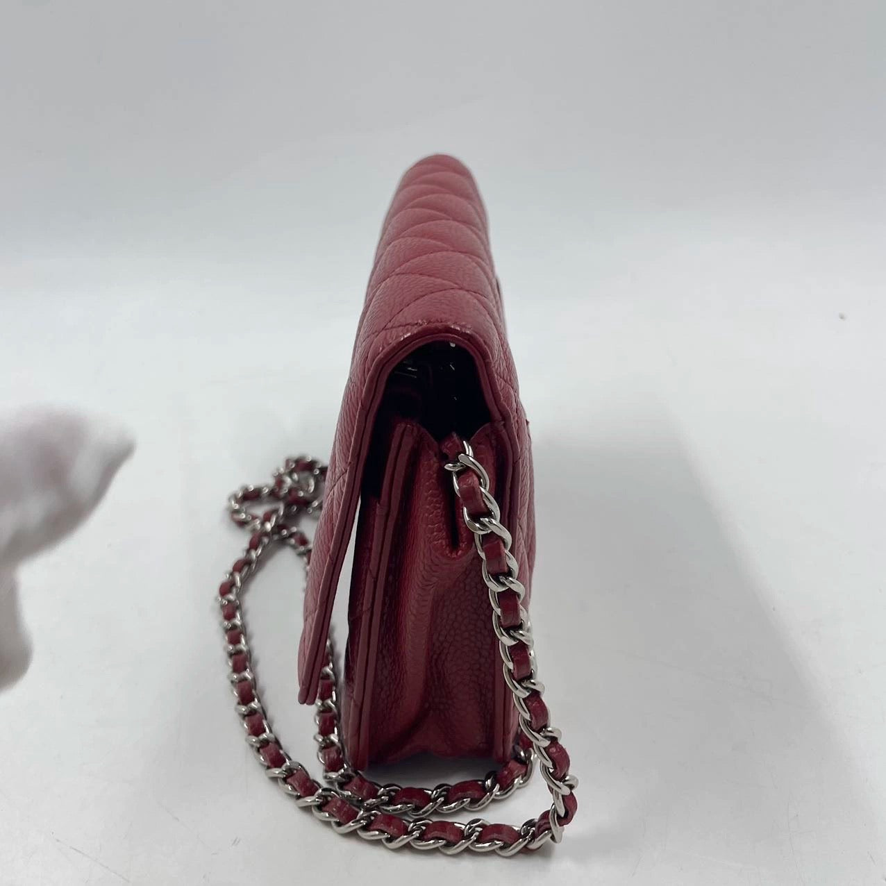 Chanel Wallet on Chain Classic Flap Red Caviar Leather