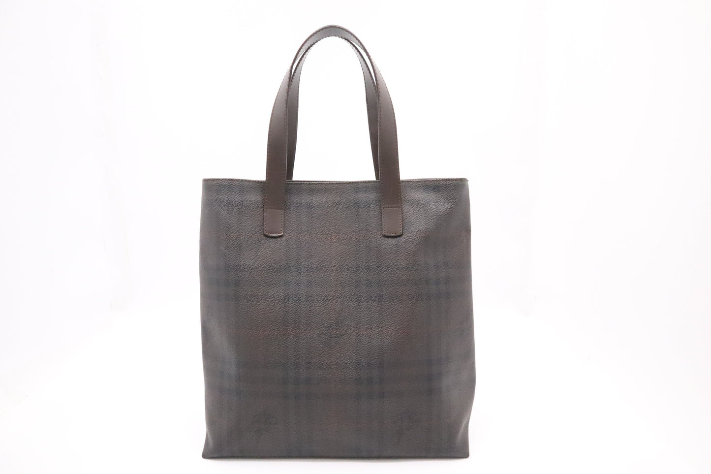 Burberry Tote in Dark Brown Checked Canvas