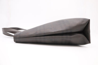 Burberry Tote in Dark Brown Checked Canvas