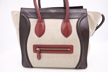 Celine Mini Luggage in Beige Canvas
