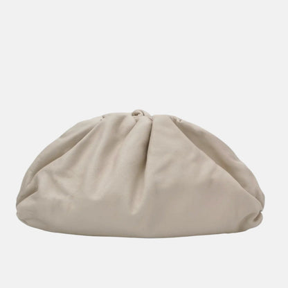 Bottega Veneta Pouch Calfskin Leather White Ecru Large