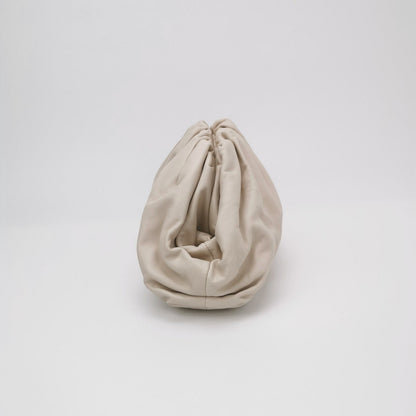 Bottega Veneta Pouch Calfskin Leather White Ecru Large
