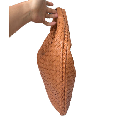 Bottega Veneta Intrecciato Camel Nappa Leather Handbag
