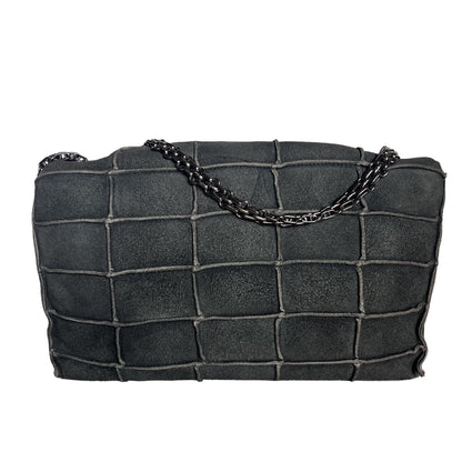 Chanel 2.55 Flap Bag Vintage Chocolate Bar 1997 Medium Suede Green