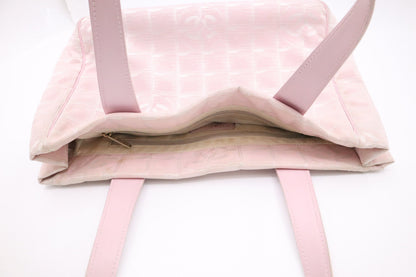 Chanel Small New Travel Line Tote in Pink Canvas