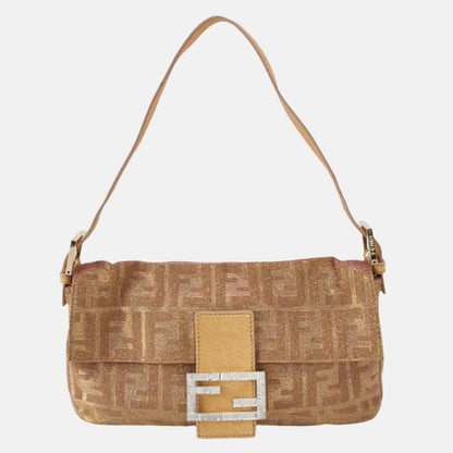 Fendi Baguette Iridescent Pink Zucca Print with Crystal Buckle
