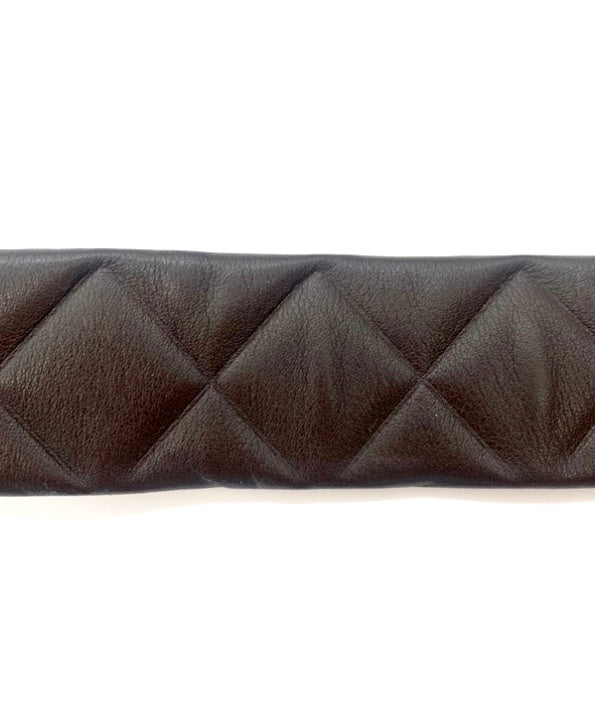 CHANEL CC INTERLOCKING BROWN LEATHER BELT