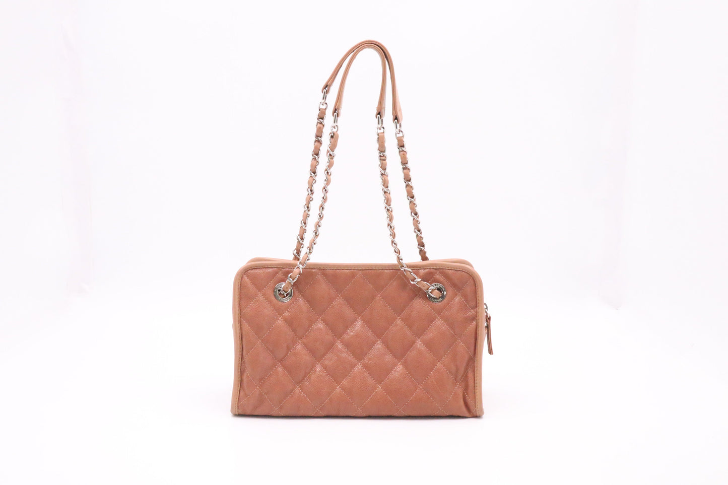 Chanel French Riviera Chain Shoulder Bag in Brown Caviar MatelassÃ© Leather