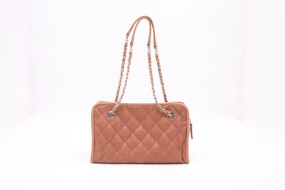 Chanel French Riviera Chain Shoulder Bag in Brown Caviar MatelassÃ© Leather