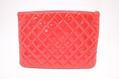 Chanel Small O Case in Orange-Pink Patent Leather
