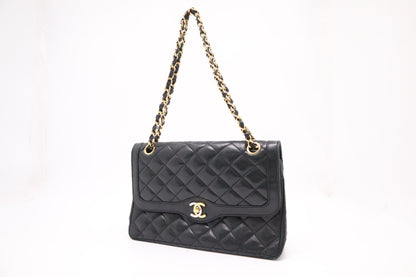 Chanel Medium Paris Double in Black MatelassÃ© Leather
