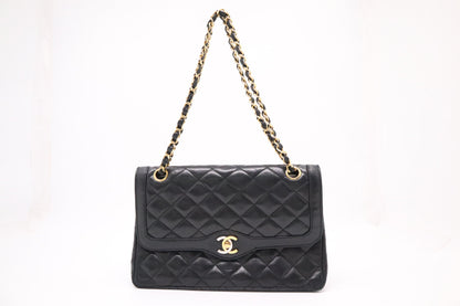 Chanel Medium Paris Double in Black MatelassÃ© Leather