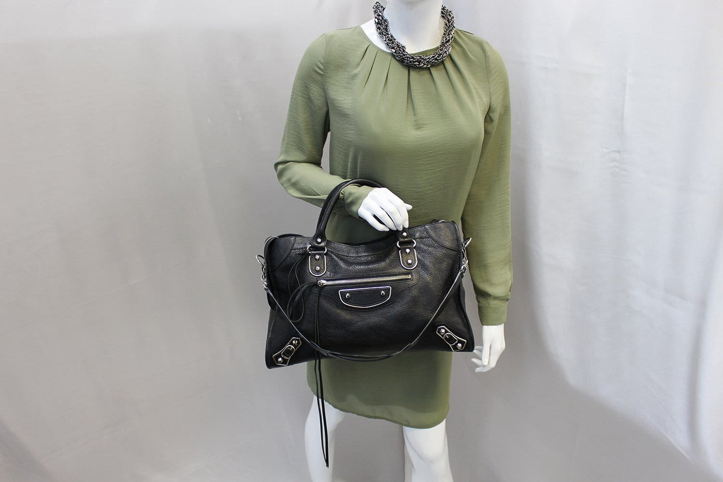 Balenciaga Balen Classic Metallic Edge City Medium Satchel Bag