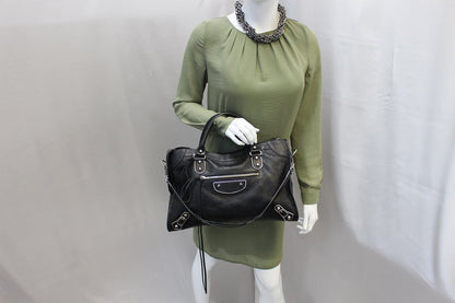 Balenciaga Balen Classic Metallic Edge City Medium Satchel Bag