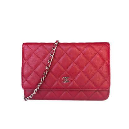 Chanel Wallet on Chain Classic Flap Red Caviar Leather