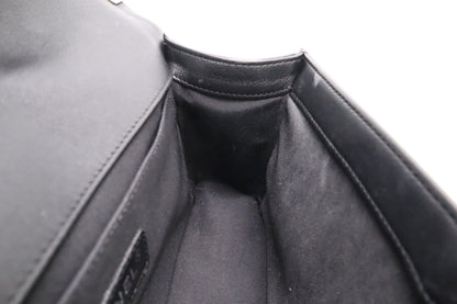 Chanel Old Medium Boy Bag in Black Patent Leather
