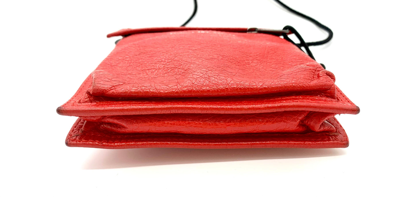 BALENCIAGA RED LEATHER EXPLORER POUCH