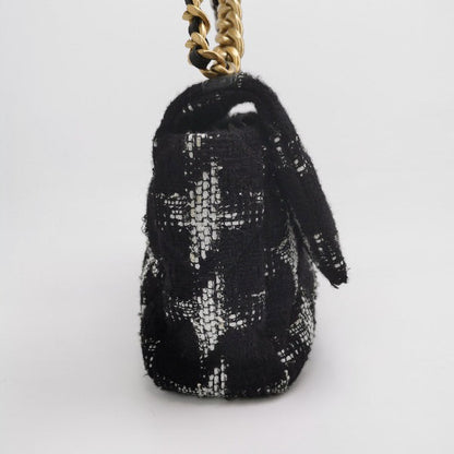 Chanel 19 Bag 2021 Medium Black White Checkered Tweed Bag