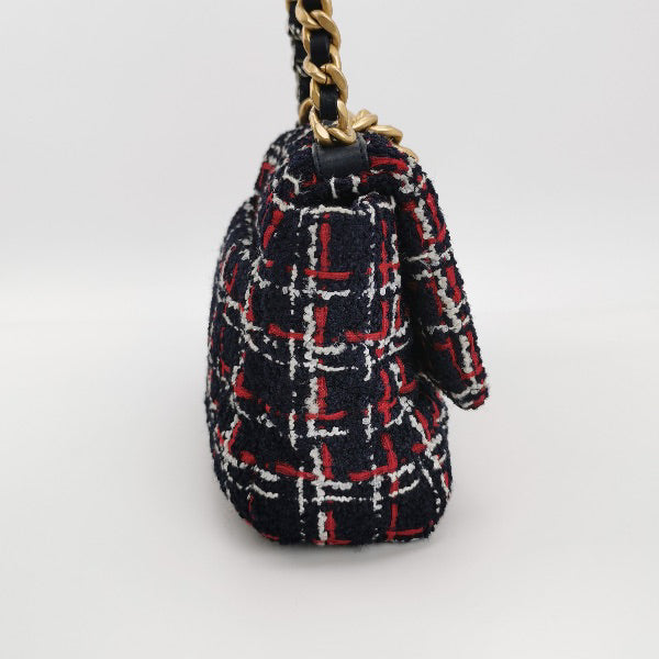 Chanel 19 Bag 2021 Small Tricolor Black Checkered Tweed Bag