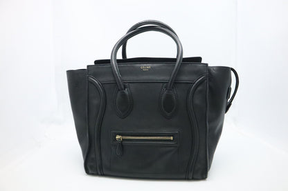 Celine Mini Luggage in Black Leather