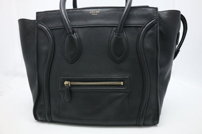 Celine Mini Luggage in Black Leather