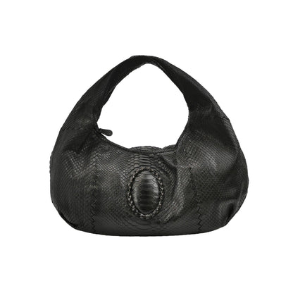 Bottega Veneta Belly Hobo Snake-Skin Leather Black 50cm