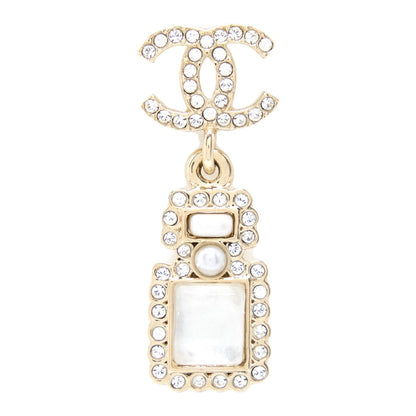 Chanel Crystal And Stud CC Perfume Drop Earring LGHW