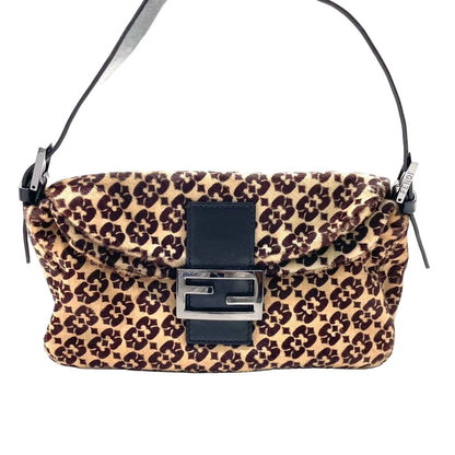 Fendi Baguette Vintage Ponyhair Double Flap Shoulder Bag