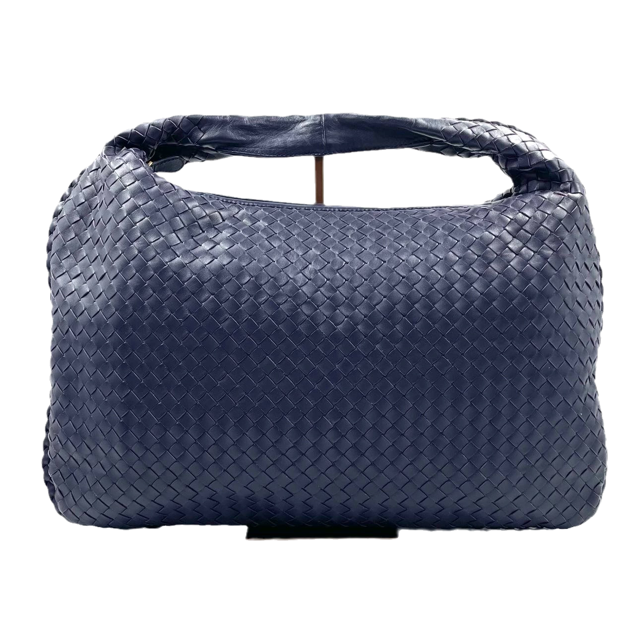 Bottega Veneta Hobo Bag Medium Navy Lambskin leather Mint Condition
