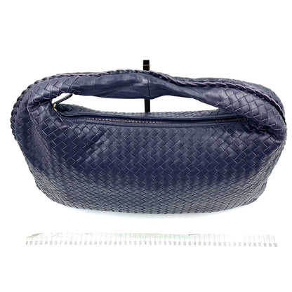 Bottega Veneta Hobo Bag Medium Navy Lambskin leather Mint Condition