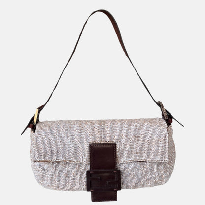 Fendi Baguette Shoulder bag with Cream Beads